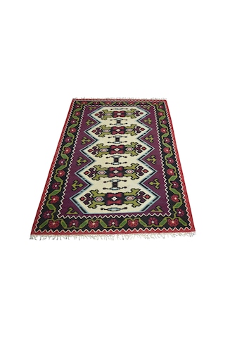 Zehra Abla Halı Antika El Dokuma Şaheser Makedonya Manastır Yün Kilim 7113 Çok Renkli
