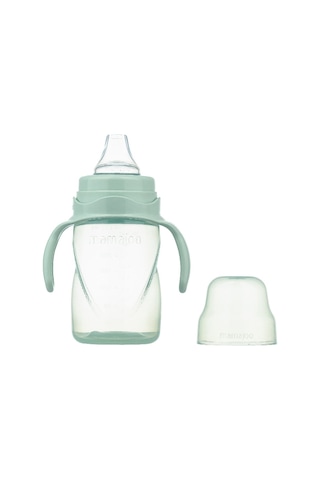 Mamajoo Kulplu Akıtmaz Eğitici Bardak Powder Green 270 ML & Anti-Kolik Yeşil