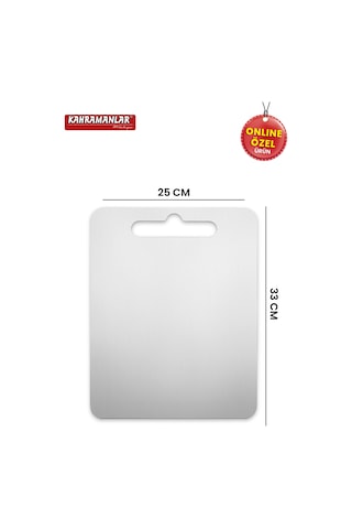 Kesme Panosu Paslanmaz Çelik Kesme Tahtası 33x25 Cm Gri
