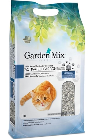 Garden Mix Aktif Karbonlu Kokusuz Topaklaşan Bentonit Kedi Kumu 10 L Garden Mix Aktif Karbonlu Kokusuz Topaklaşan Bentonit Kedi Kumu 10 L