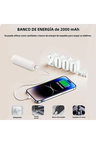 Yingfu Mini Usb Şarj Edilebilir Fan, 2000mah Power Bank, Siyah