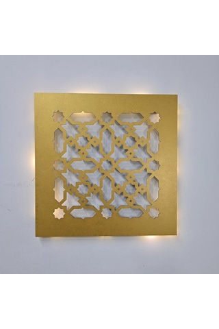 Led Işıklı Motif Tablo 2 - 30x30cm Gold