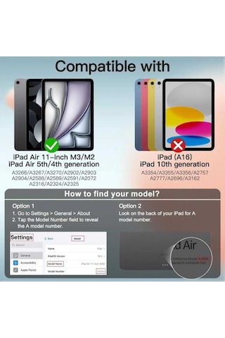 İpad Air 11 Inch M2 M3 Çip Air 4. /5. /6. Nesil 10.9inç Uyumlu Tutamaçlı Standlı Deri Tasarım Kılıf Arka Kapak