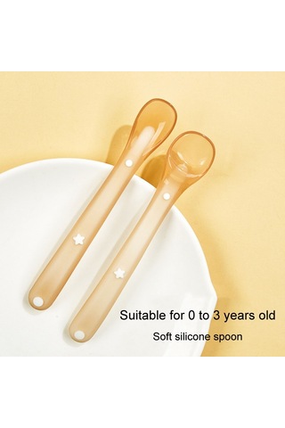 Sones Bebek Silikon Kaşık Bebek Silikon Beslenme Kaşığı Yumuşak Çocuk Sofra Takımı, Özellikler: Kutulu