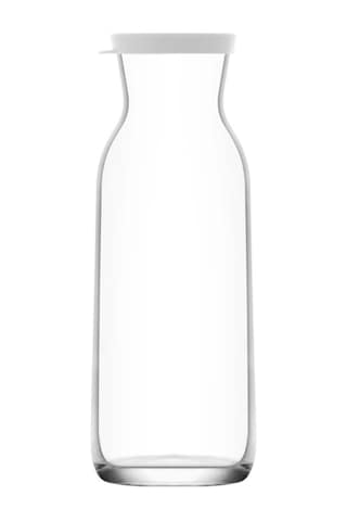 LAV Fonte Cam Karaf Tekli 1,2 L Beyaz Silikon Kapaklı (Sürahi )