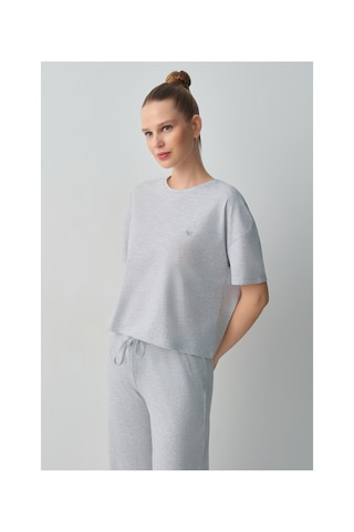 Suwen Casual Pamuklu Pijama Takımı Wsh10510004051 Gri Melanj
