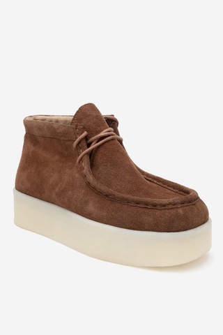 Luvishoes Luvi Shoes Melıa Taba Süet Hakiki Deri Kadın Bilekte Bot Taba