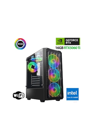 Xaser Thunder X730 003002 i5 14400f 32 GB 1 TB SSD 16 GB RTX5060 Ti Free Dos Masaüstü Oyuncu Bilgisayarı