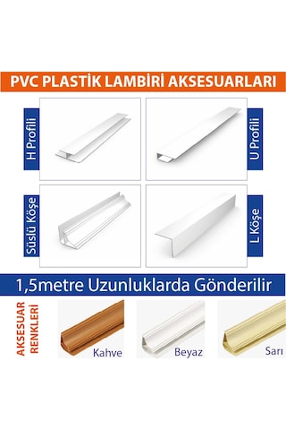 Sermimar Pvc Plastik Lambiri Aksesuarı Beyaz L Köşebent 1,5m X 2 Adet