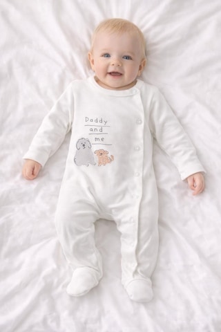 Aykidsclup Erkek Bebek Tulum %100 Pamuk Baskılı Çıtçıtlı Yenidoğan Tulum 128438- Beyaz Aykidsclup Erkek Bebek Tulum %100 Pamuk Baskılı Çıtçıtlı Yenidoğan Tulum 128438- Beyaz