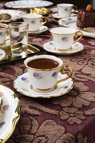 Karaca Royal Bone Diana 6 Kişilik Kahve Fincan Takımı 90 Ml