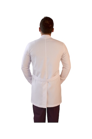 Vayteks Gömlek Yaka Orta Boy Beyaz Erkek Doktor Öğretmen Laboratuvar Önlüğü Beyaz