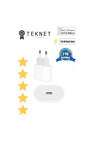 Samsung Uyumlu Xiaomi Oppo Huwei Type-c Şarj Cihazı 25w Beyaz Turbo Hızlı Şarj Aleti
