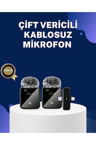 Ceylan Adam 2in1 Kablosuz Yaka Mikrofonu Apple Uyumlu iOS Ve Android
