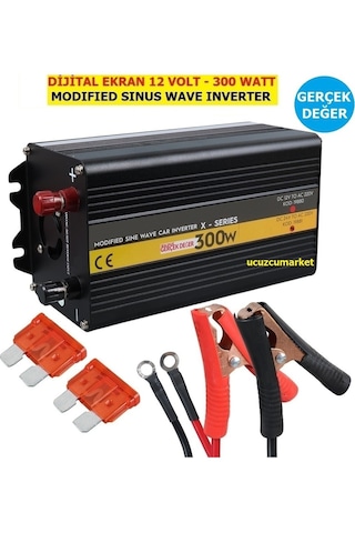 İnverter 12 Volt-300 Watt Modifıed Sinus Wave Gerçek Değer