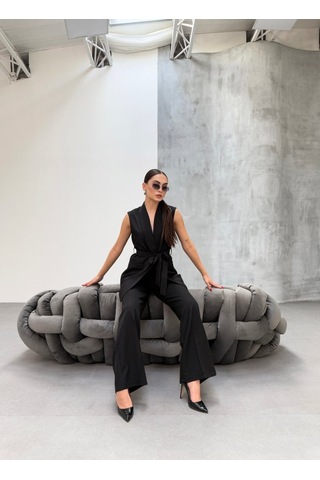 Cura Yelek Pantolon I Ki Li Takim Siyah