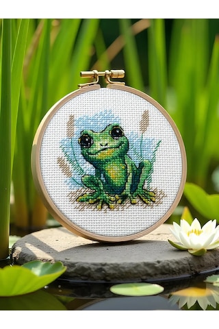 Rıolıs Kurbağa 15x15cm 2286 Kanvas Çizim Örme Seti 436026773