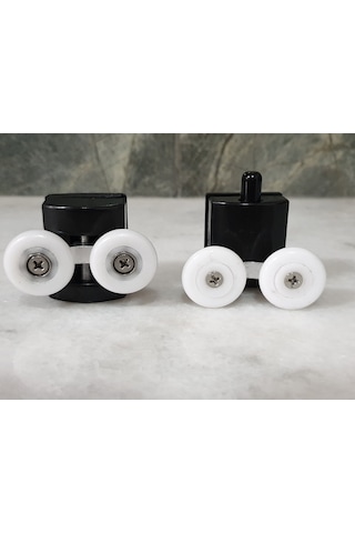 Inventa Siyah Duşakabin Cam Kabin Tekerleği Takım 24 Mm Siyah