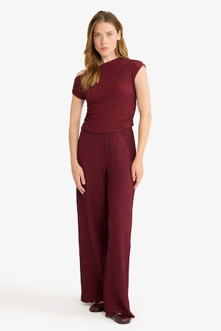 Defacto Wide Leg Geniş Bol Paça Bürümcük Pantolon D3570ax25aubr237 Bordo
