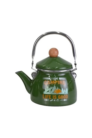 Camping Emaye Demlik Kettle Küçük 1.1 Lt Açık Krem