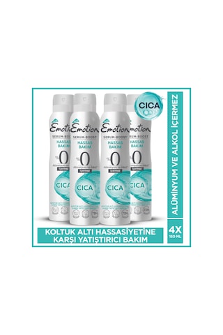 Serum Boost Cıca Hassas Bakım Kadın Sprey Deodorant Alüminyum&alkol İçermez 4x150 Ml