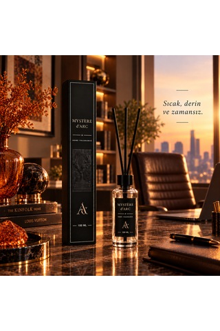 Premium Oda Kokusu Bambu Çubuklu Beyaz Şişe 100 Ml Amber