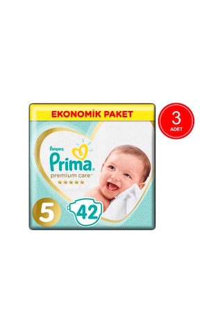 Prima Bebek Bezi Premium Care 5 Beden Ekonomik Paket 3 x 42 126 Adet 3'lü