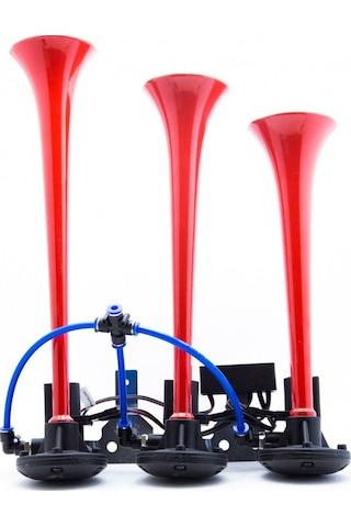 Ahmet Otomotiv Havalı Dali Dali Korna 3 Borulu 24volt Kırmızı