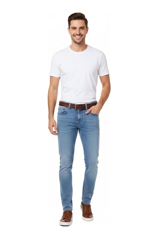 Erkek Silim Fit Jeans Model Pantolon 310 Bgl-st04976 Buz Mavi