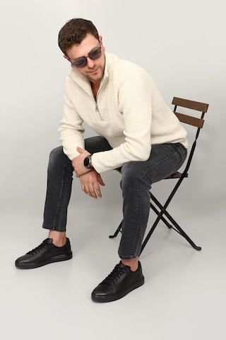 Gönderi(R) Gönderi R Erkek Siyah Bağcıklı Kauçuk Taban Hakiki Deri Sneaker Ddma83531641 Siyah