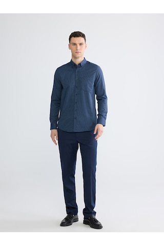 Lcwaıkıkı Classic Lacivert Regular Fit Desenli Erkek Gömlek