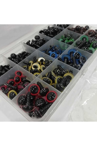 Amigurumi Kilitli Göz Seti Renkli ( 150 Çift ) - Kutu Hediyeli