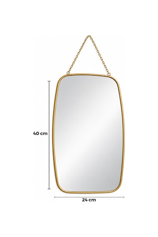 Diyarı Fırsat Gold Çerçeveli Dekoratif Duvar Aynası 24x40 Cm Model 086 18'li Paket