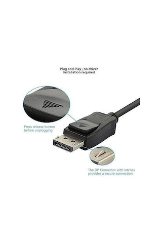 Displayport To Vga Çevirici Dönüştürücü Laptop Tv Monitör Bağlama