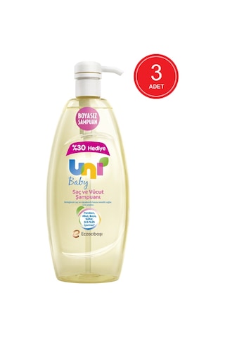 Uni Baby Boyasız Bebek Saç Ve Vücut Şampuanı 3 x 900 ML
