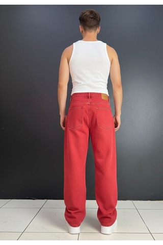 St.poll Baggy Jeans Pantolon Kırmızı