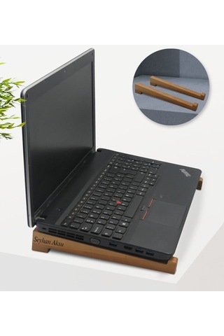 Kişiye Özel Taşınabilir Ahşap Notebook Laptop Standı Bitmeyen111080 Bk Gift