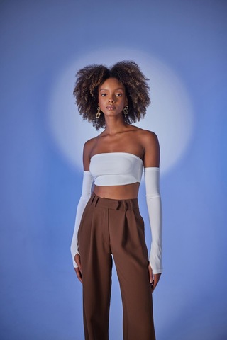 Holly Lolly Straplez Model Noir Bluz Ekru
