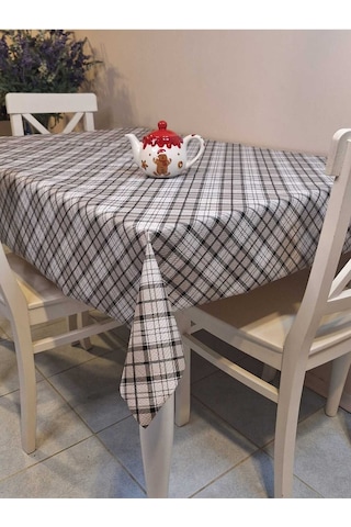 Kaydırmaz Tabanlı Pvc Muşamba - Desenli Silinebilir Masa Örtüsü 06kt39 Çok Renkli
