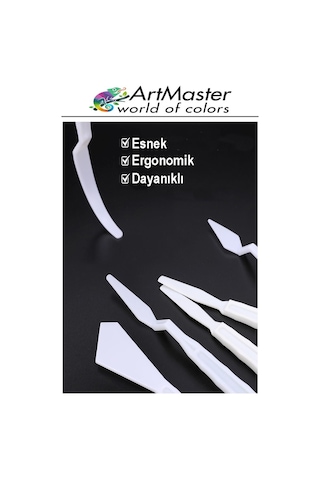 Plastik Spatula Seti 5 Li Resim Ve Heykel Plastik Spatül Esnek Palet Bıçağı Plastik 1 Paket