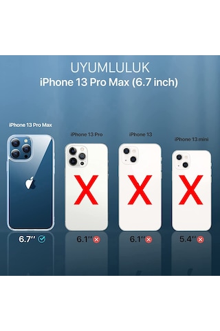 Apple Uyumlu iPhone 13 Pro Max Kilif 6.7 Seffaf Magsafe Kamera Korumali 556400023
