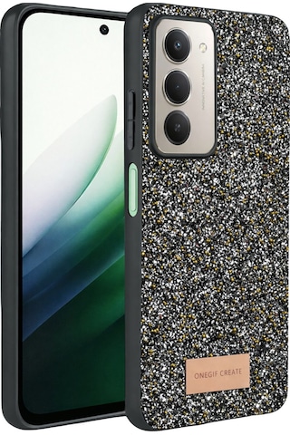 Xiaomi Redmi 15 4g Uyumlu Parlak Simli Taşlı Premium Kalite Kadın Telefon Kılıfı Kapak Gold