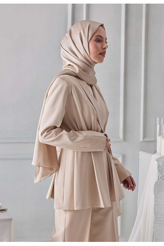 Gesshop Kadın Abiye Janjan Şal Bej