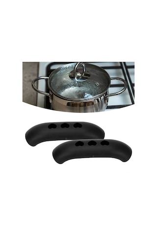 Maiyame 2 Adet Silikon Tencere Kolluk Kılıfı - Isı Dayanıklı Kayma Engellli Fırın Tencere Tutamak Koruması Gri Renk