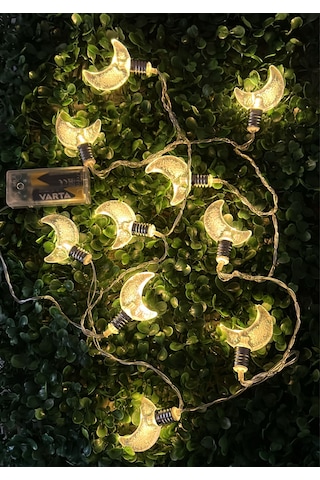 2 Metre Pilli Ay Figürlü Led Işık Gün Işığı Gün Işığı - Sarı