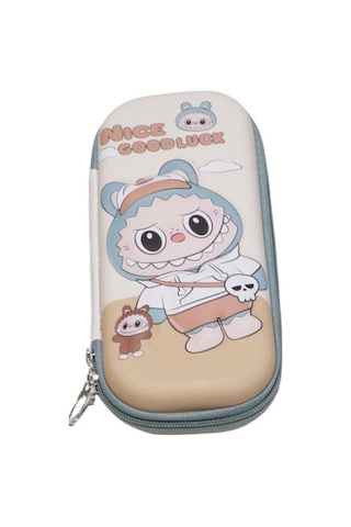 Aubyhe Labubu Kahverengi 3d立体多功能大容量小学生铅笔盒 - 男女儿童卡通文具盒 Sarı