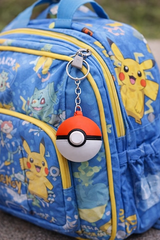 Apple Uyumlu AirTag Pokemon Topu Tasarımlı Gizli Anahtarlık Kılıf Çanta/valiz/anahtar İçin Tam Koruma Kırmızı-beyaz