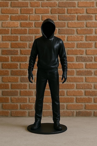 Cajuart Büyük Boy Siyah Holigan Kapüşonlu Gölge Adam Biblo Dekor 1 Adet