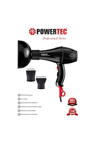 Powertec TR-901 + Vigo Başlık Profesyonel Saç Kurutma Makinesi & Fön Makinesi