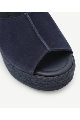 Yargıcı Hasır Toka Detaylı Yüksek Deri Espadril 25ykay4031x 004 Lacivert